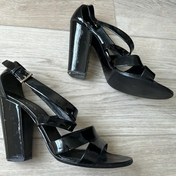 Prada black patent leather heeled sandals 39 - Picture 6 of 8